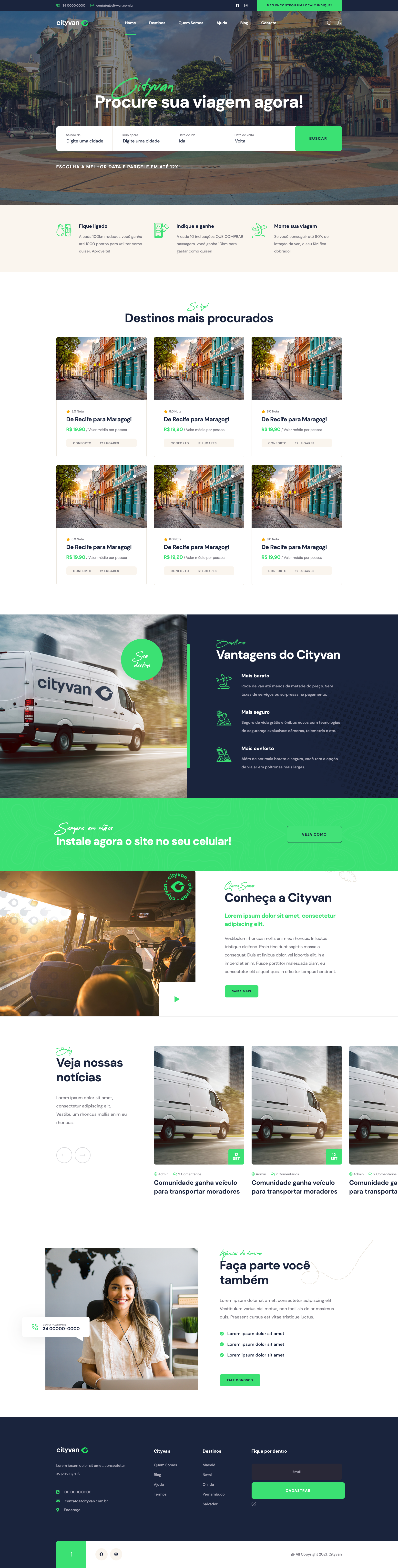 CityVan Landing Page